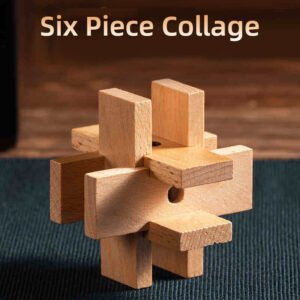 Luban Lock Six Piece Collage